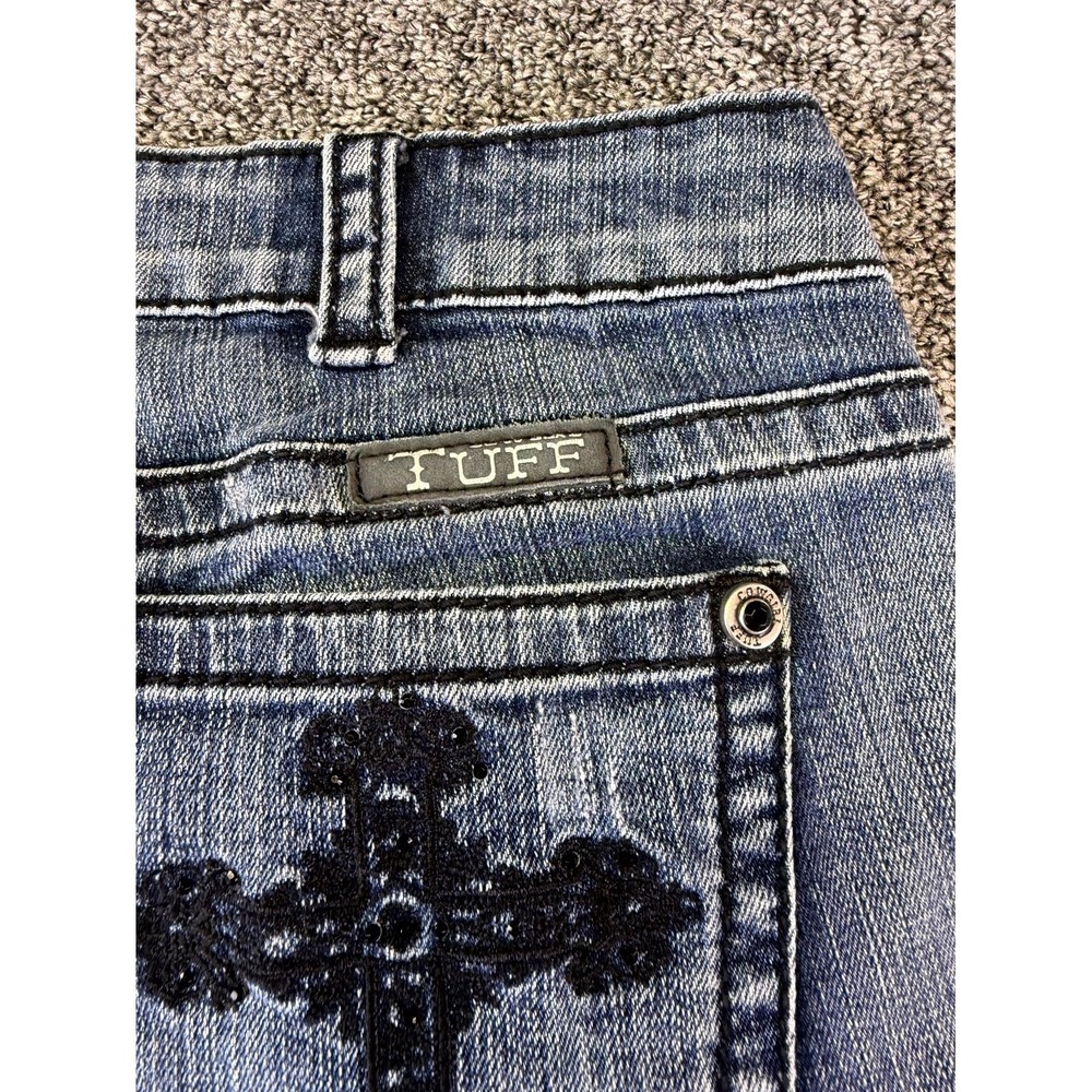 Cowgirl Tuff Co. Shorts Womens 30 Blue Denim Low Rise Light Wash Frayed Hem - Picture 15 of 16